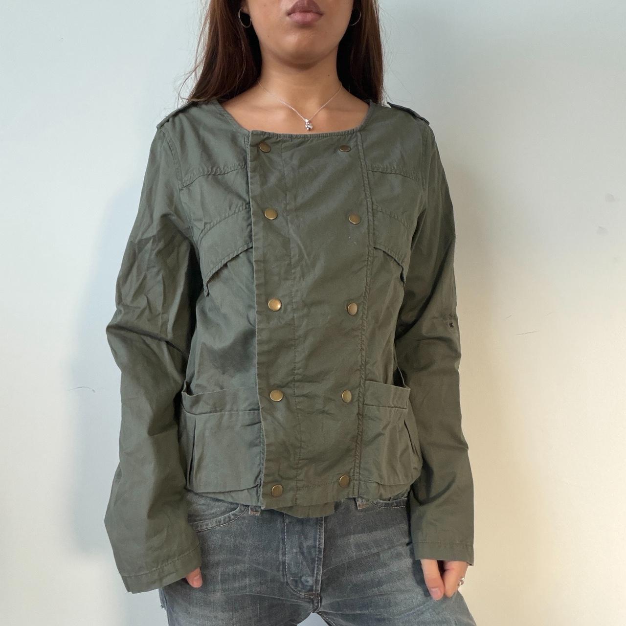 Vintage Khaki Military-Style Jumper