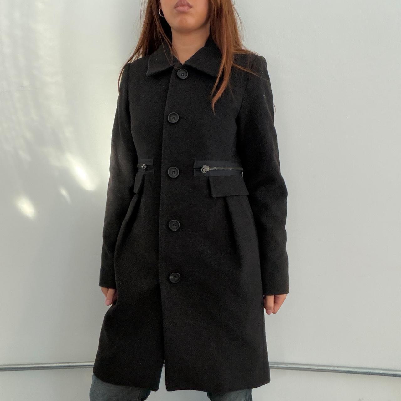 Vintage Black Cop Copine Wool Coat
