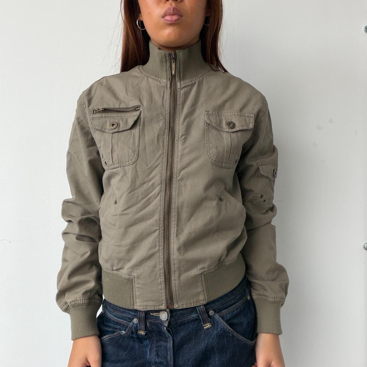 Vintage Khaki Zip Up