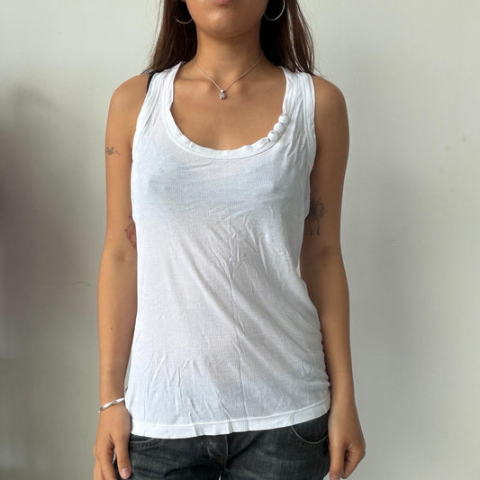 Vintage White Cop Copine Vest Top
