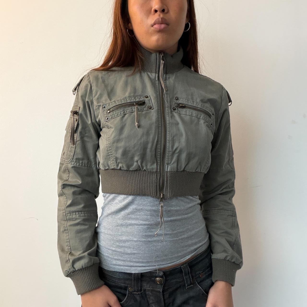 Vintage Khaki Cropped Jacket