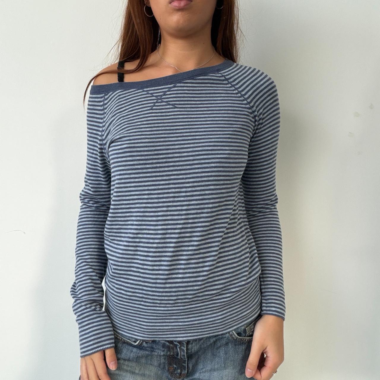Vintage Blue Striped Long Sleeve