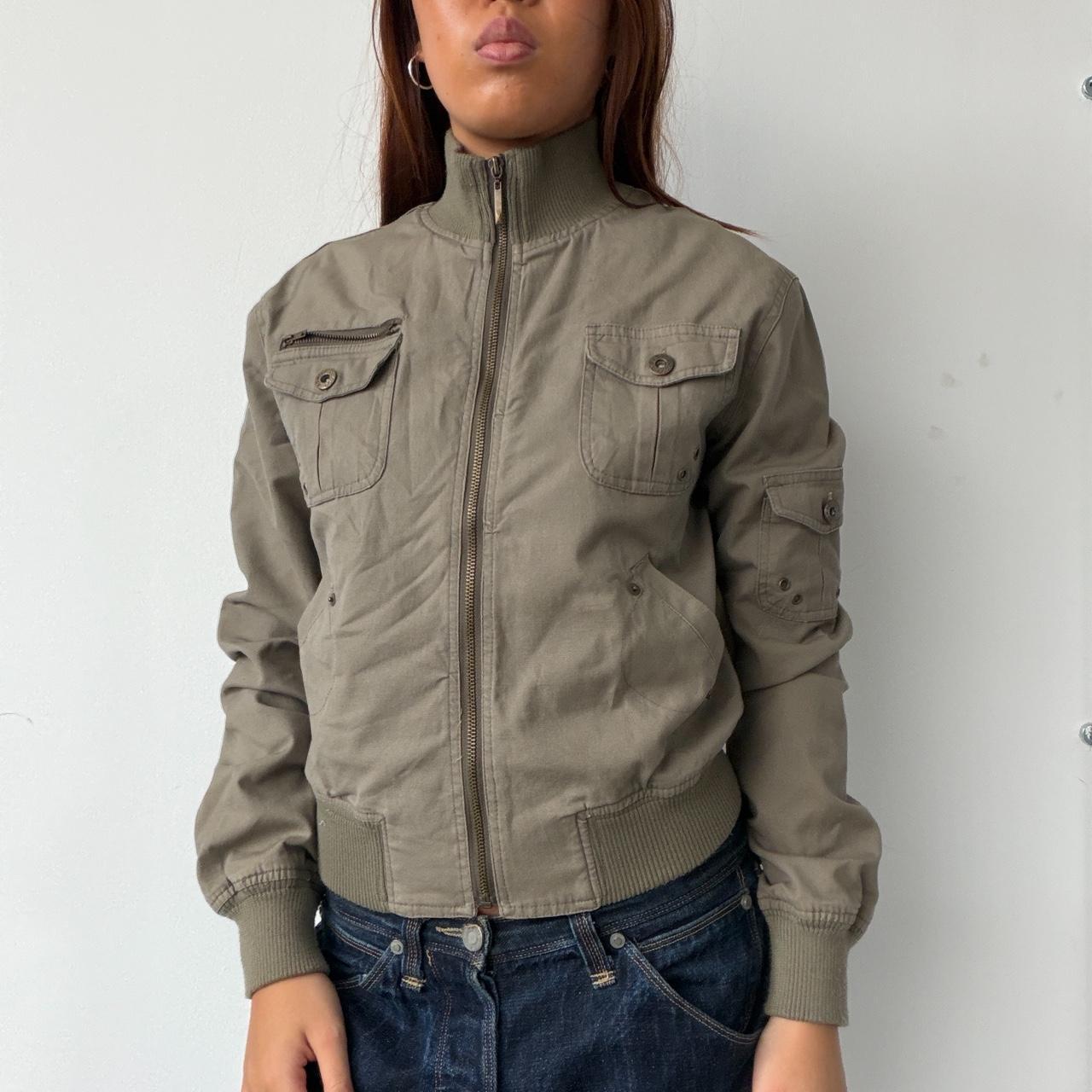 Vintage Khaki Zip Up