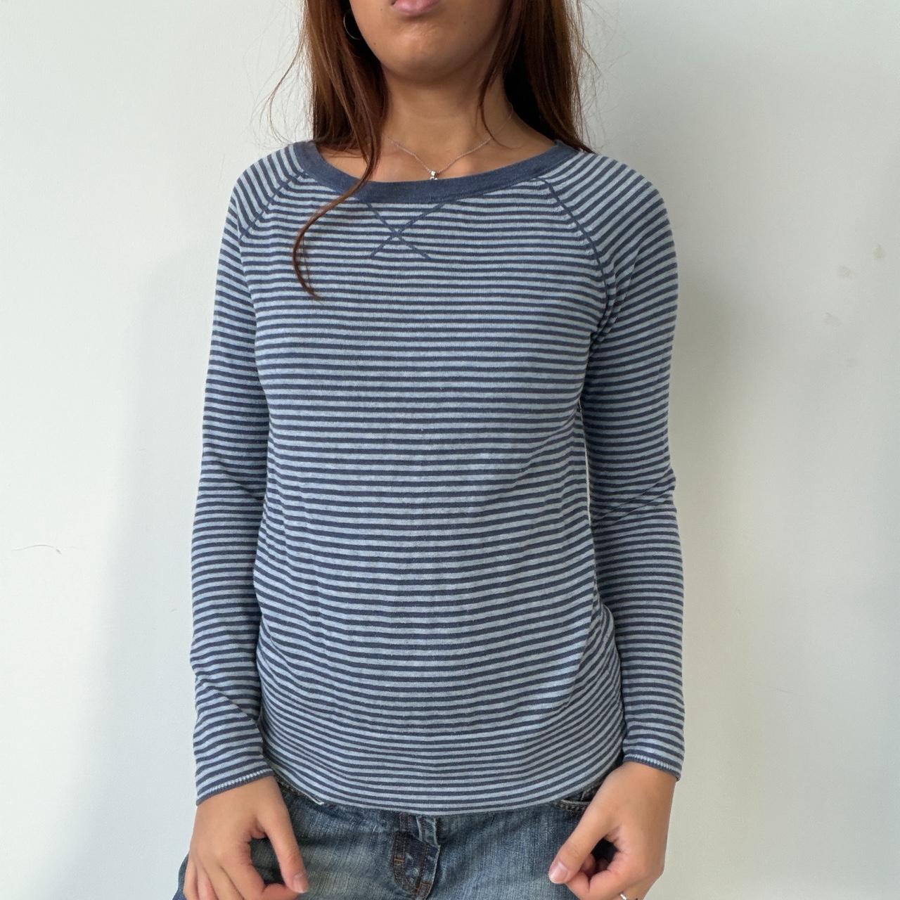 Vintage Blue Striped Long Sleeve
