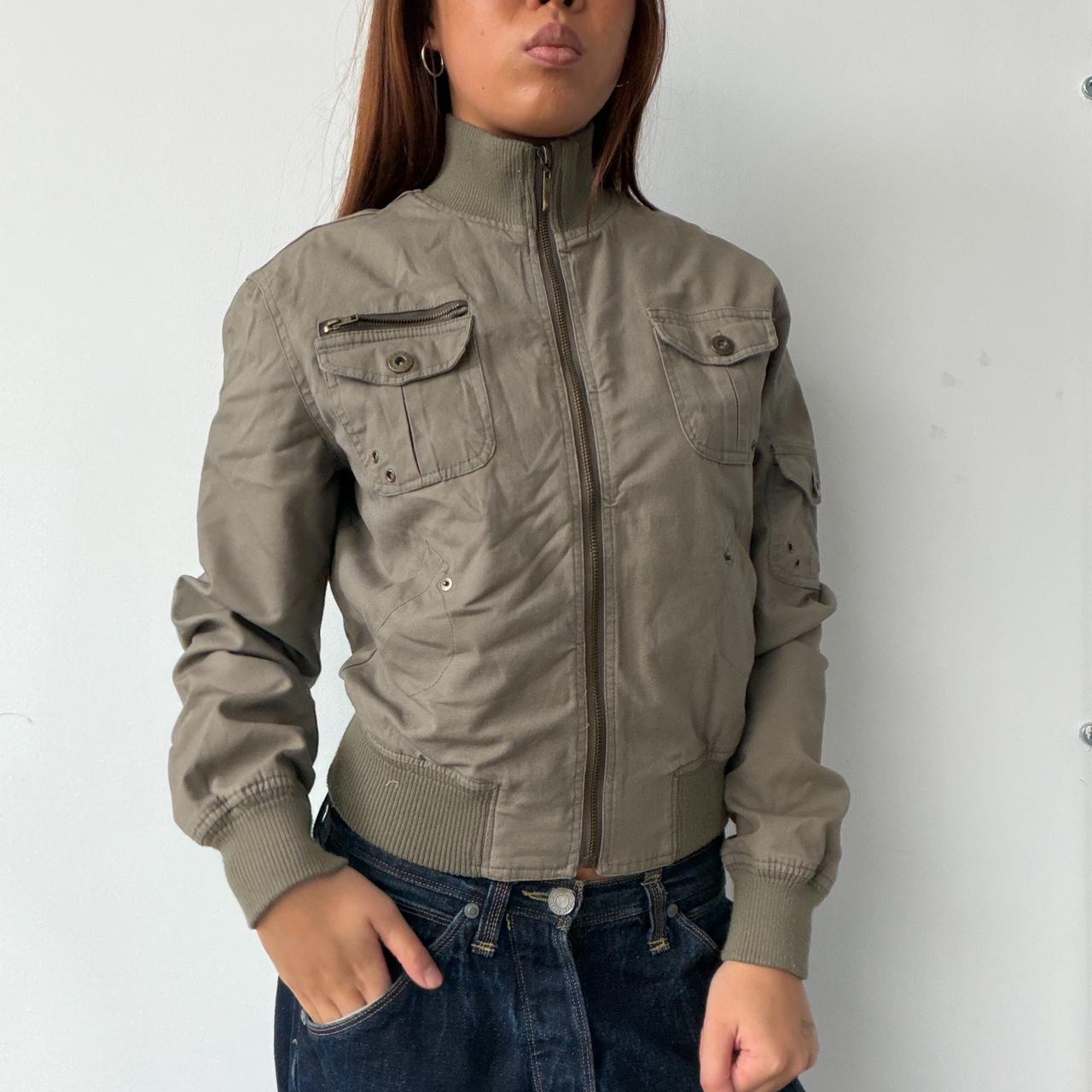 Vintage Khaki Zip Up