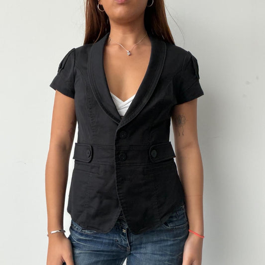 Vintage Black Button Up Top
