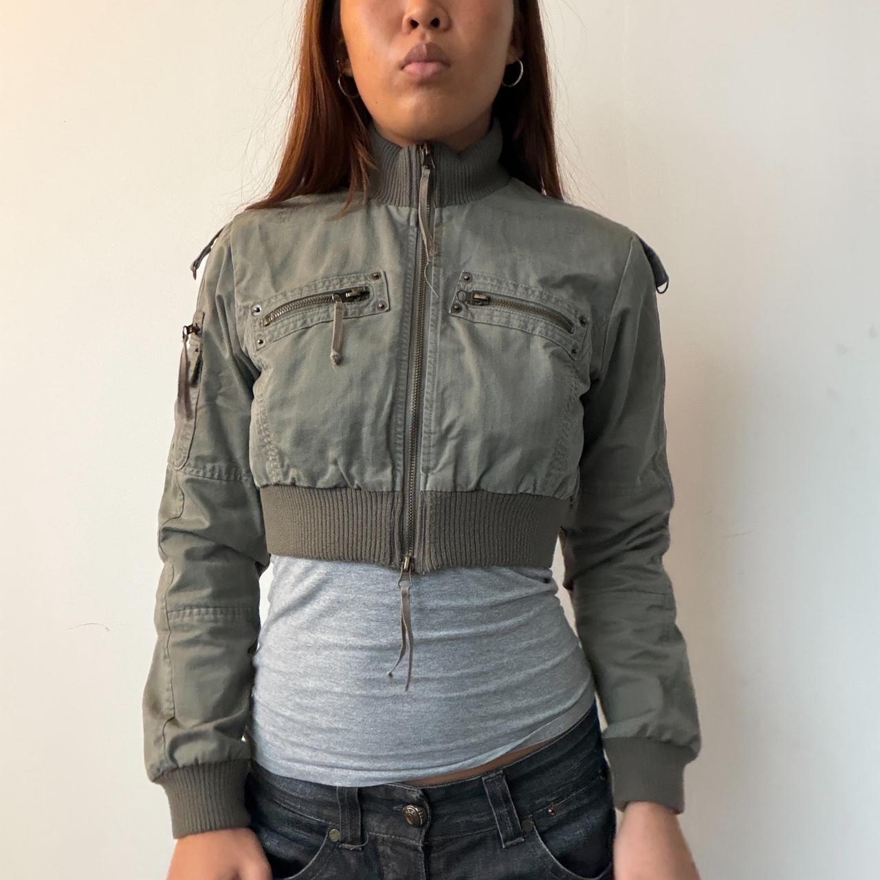 Vintage Khaki Cropped Jacket
