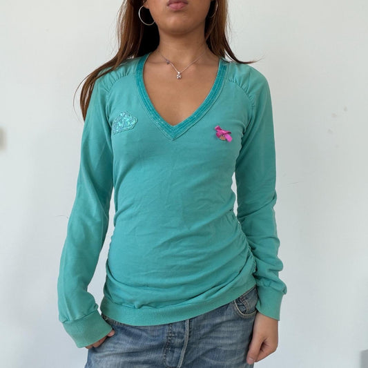Vintage Turquoise V Neck