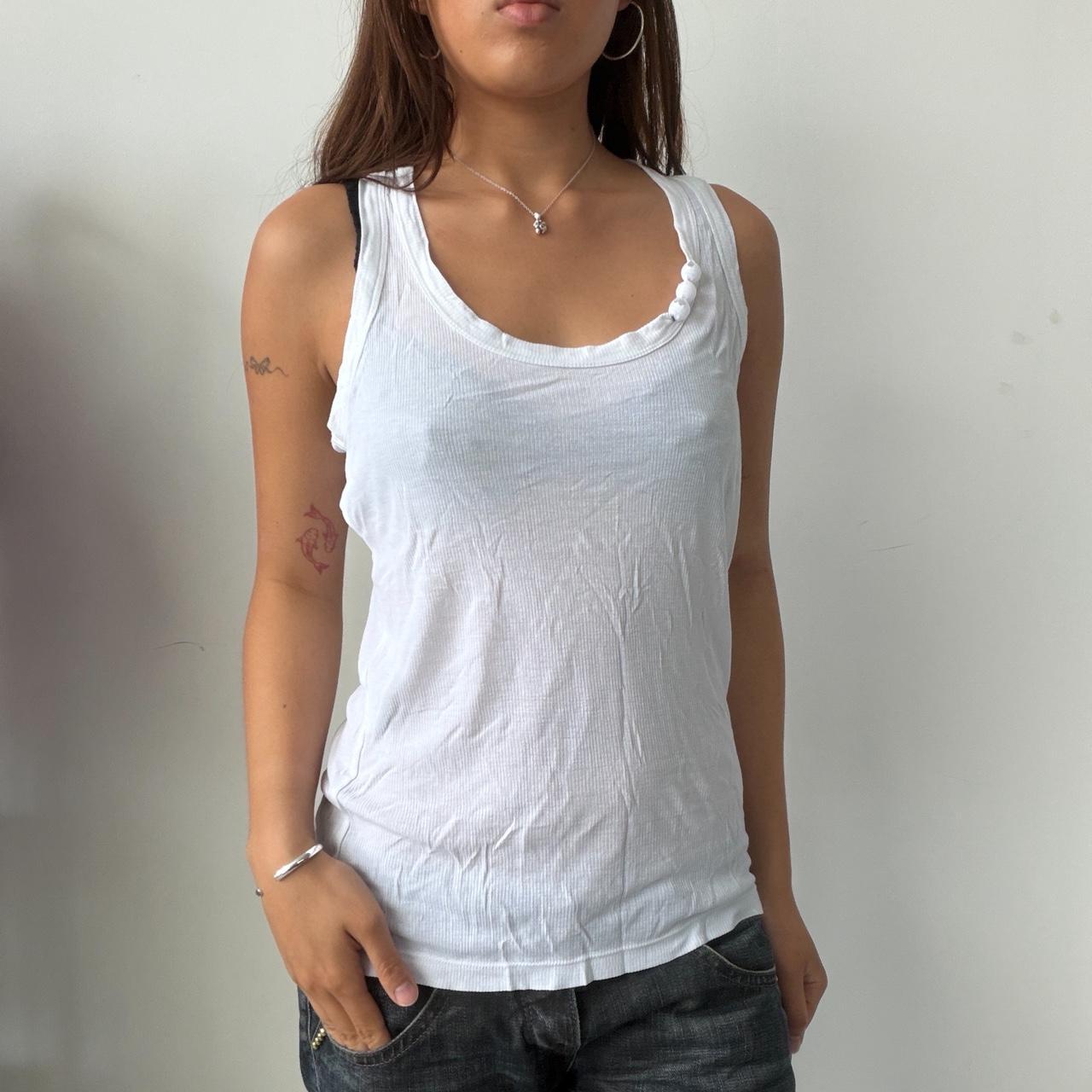 Vintage White Cop Copine Vest Top