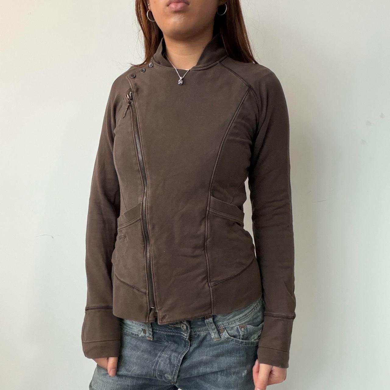 Vintage Brown Zip Up Jumper