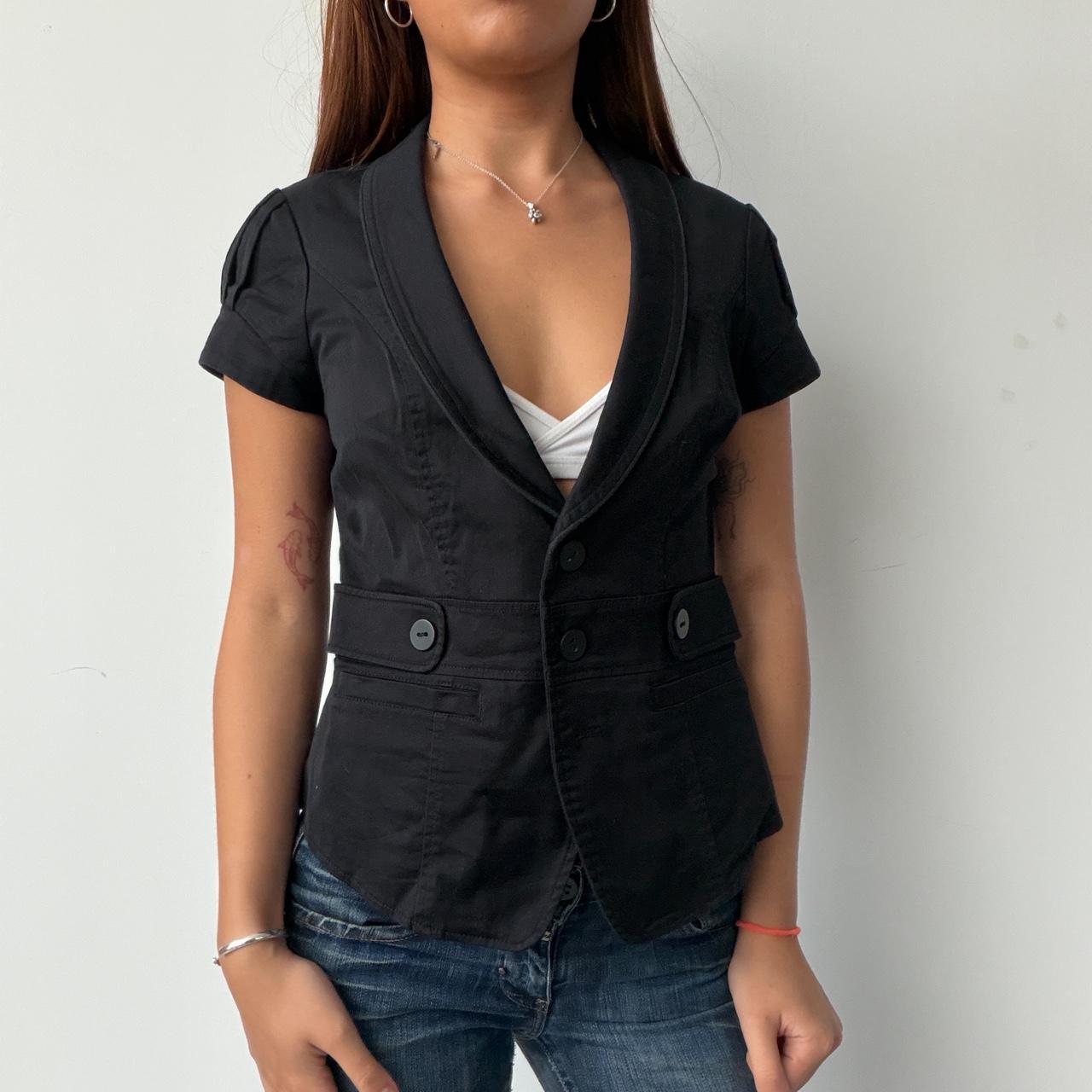 Vintage Black Button Up Top