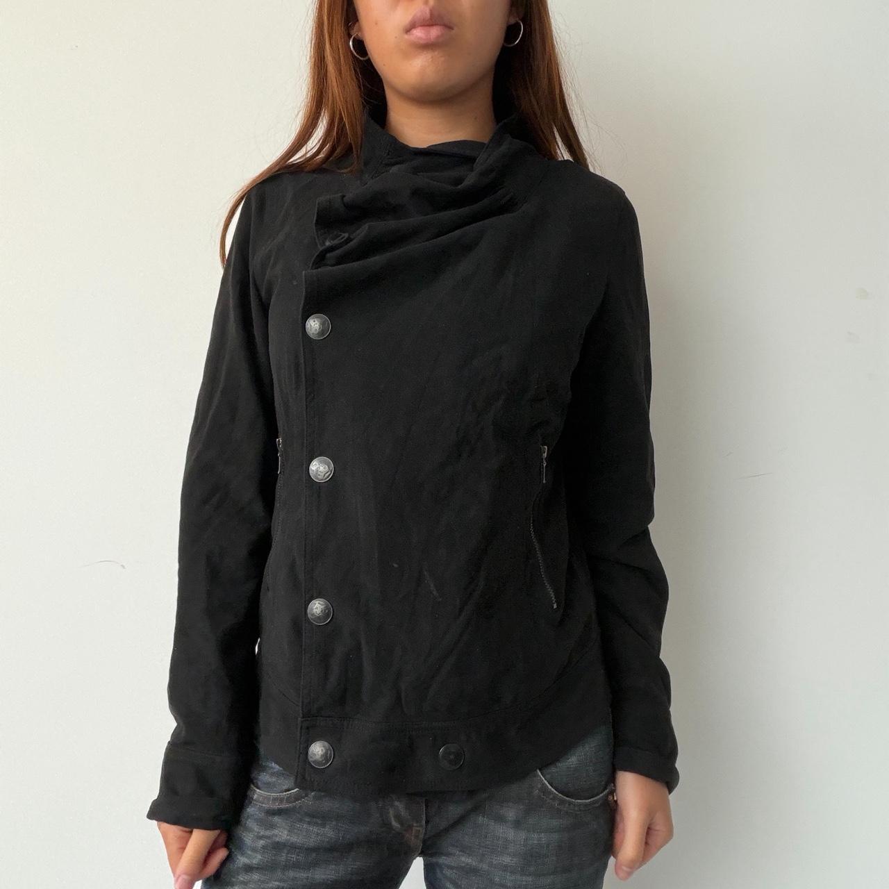 Vintage Black Cop Copine Ruched Top