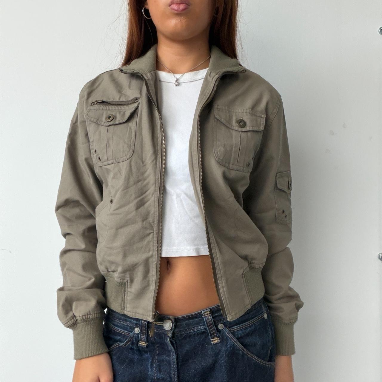 Vintage Khaki Zip Up