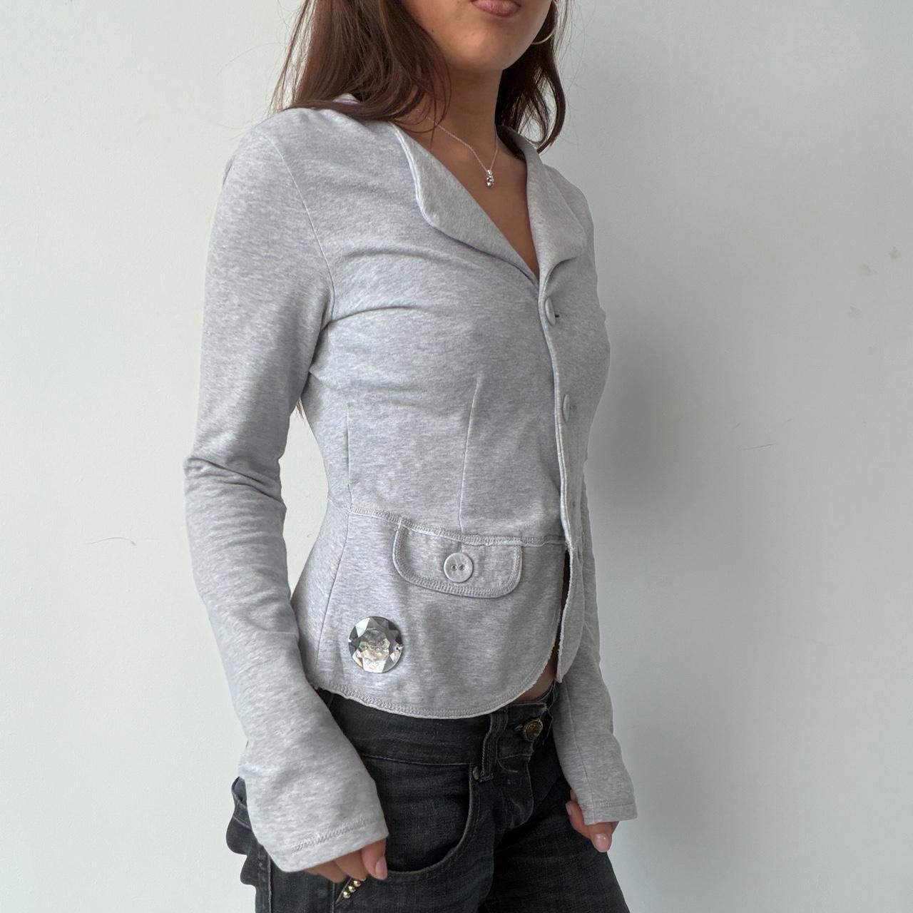 Vintage Grey Button Blazer