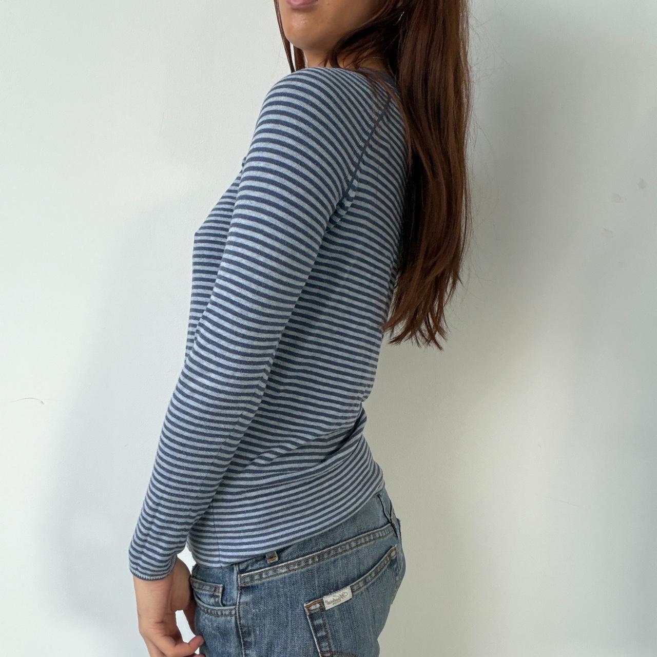 Vintage Blue Striped Long Sleeve