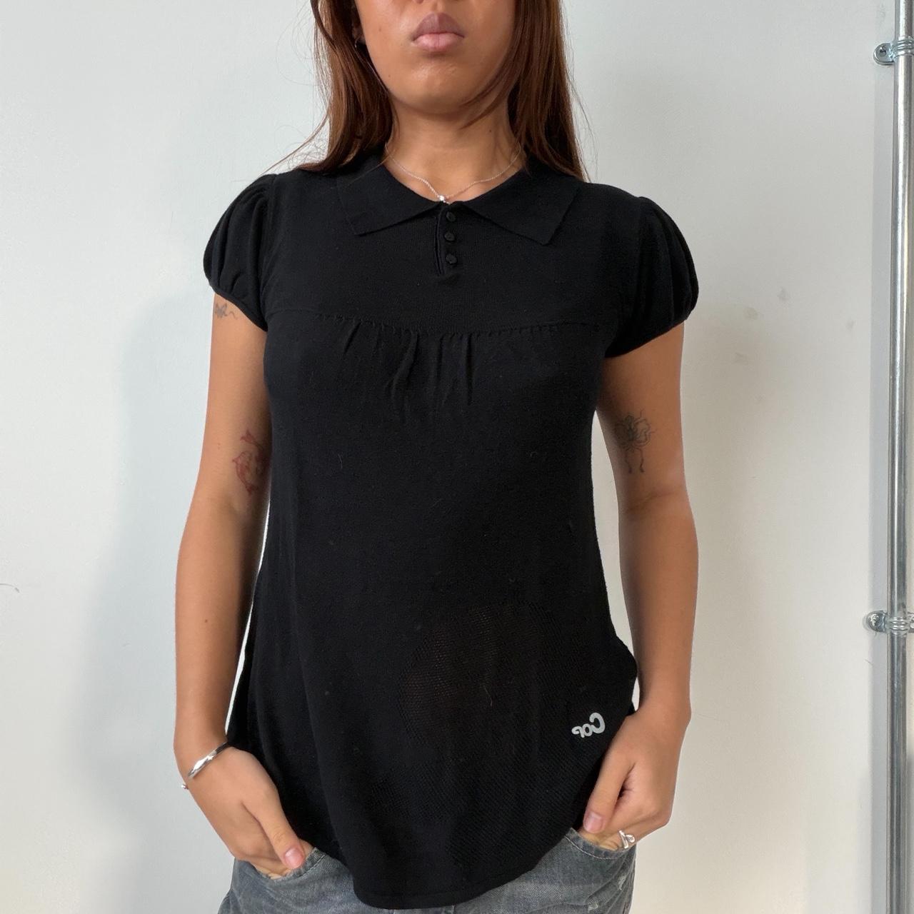Vintage Black Cop Copine Short Sleeve Knit