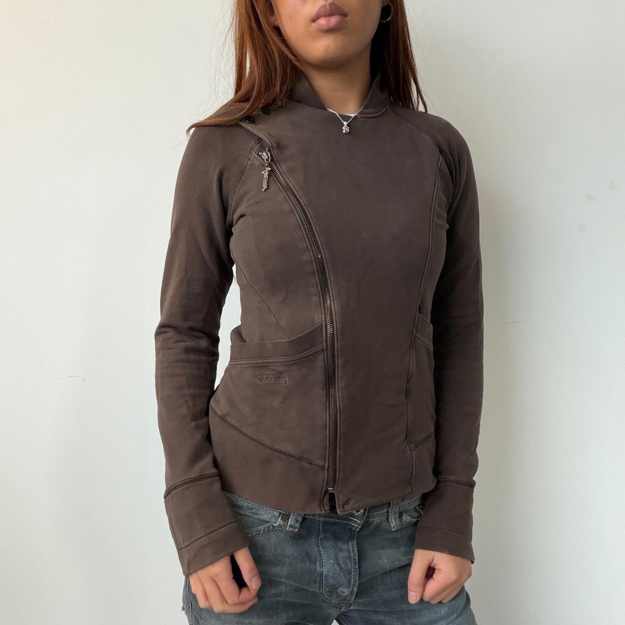 Vintage Brown Zip Up Jumper
