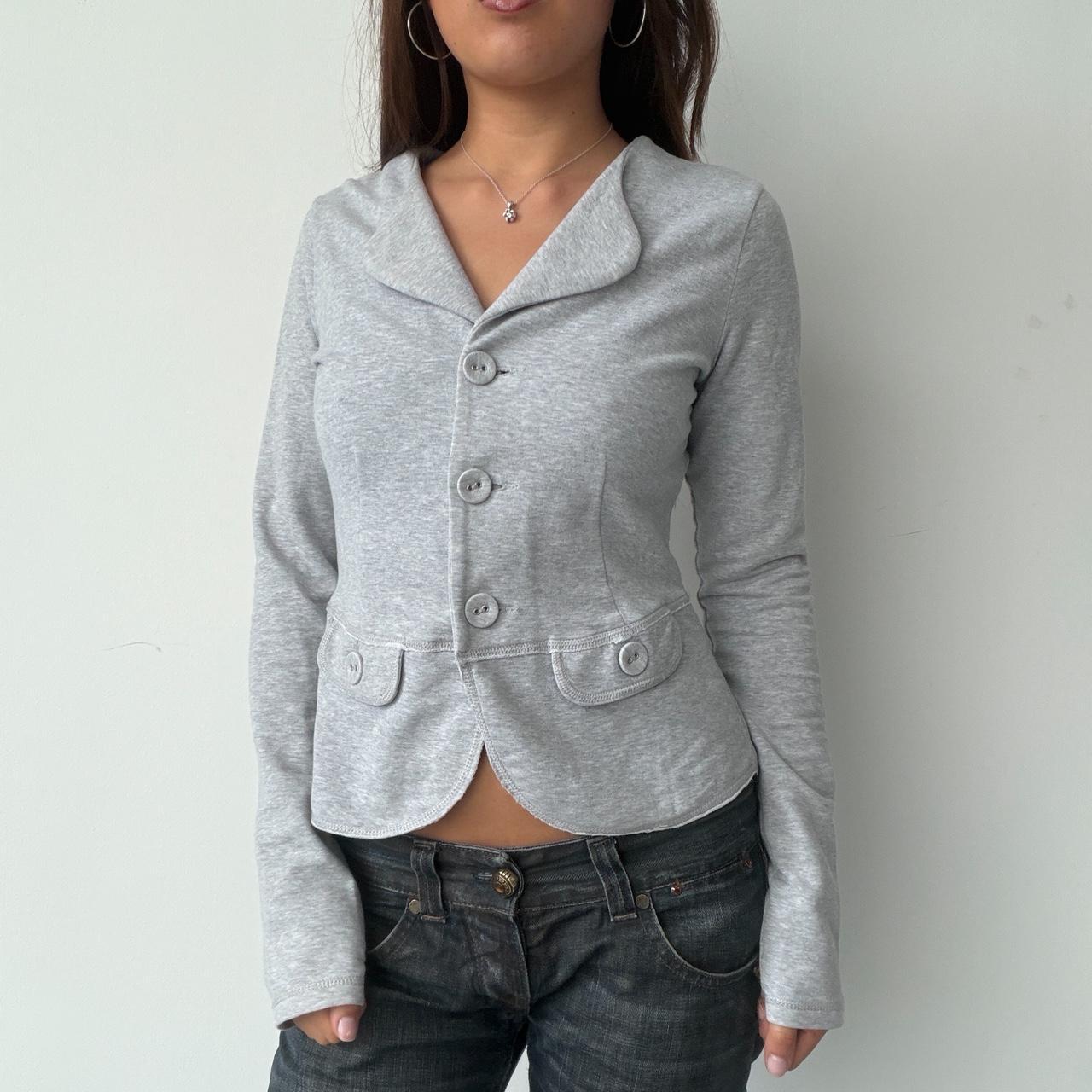 Vintage Grey Button Blazer
