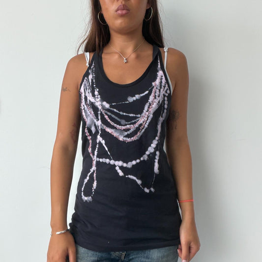 Vintage Black Graphic Vest