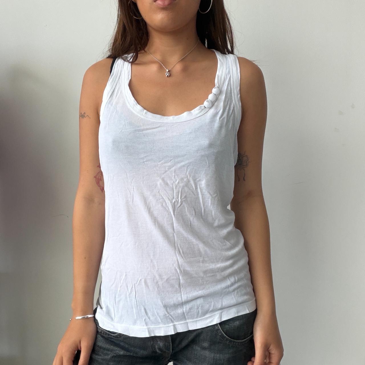 Vintage White Cop Copine Vest Top