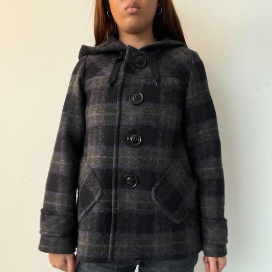 Vintage Cop Copine Plaid Wool Jacket