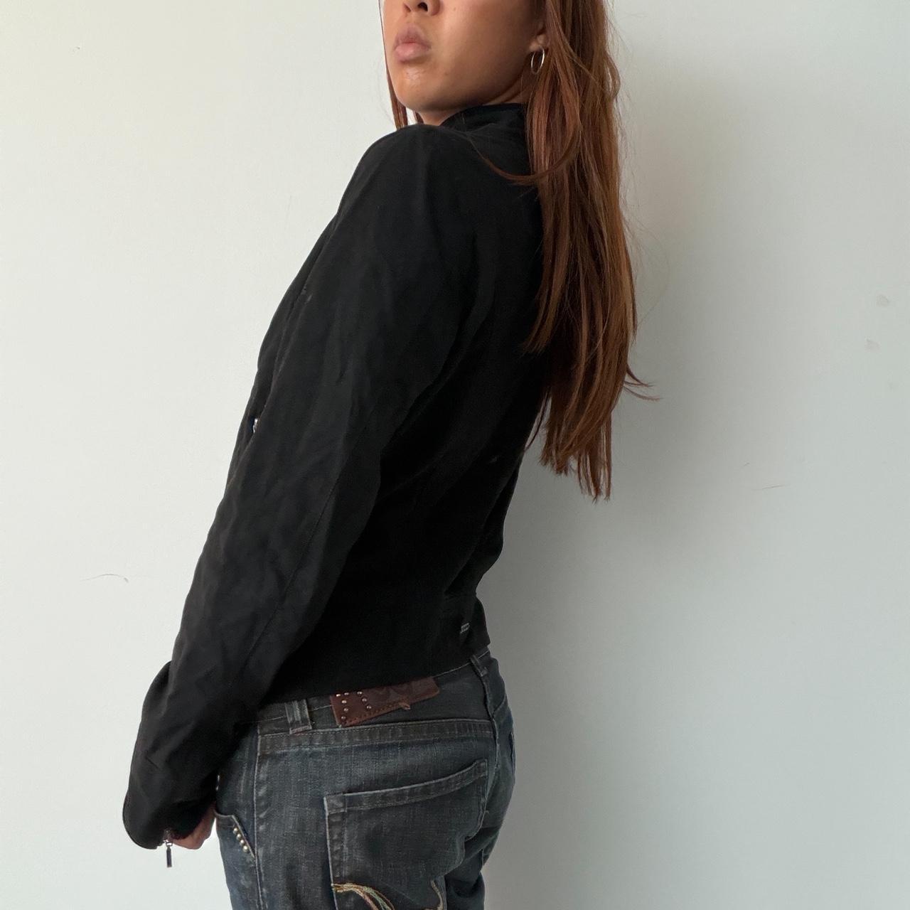 Vintage Black Cop Copine Ruched Top
