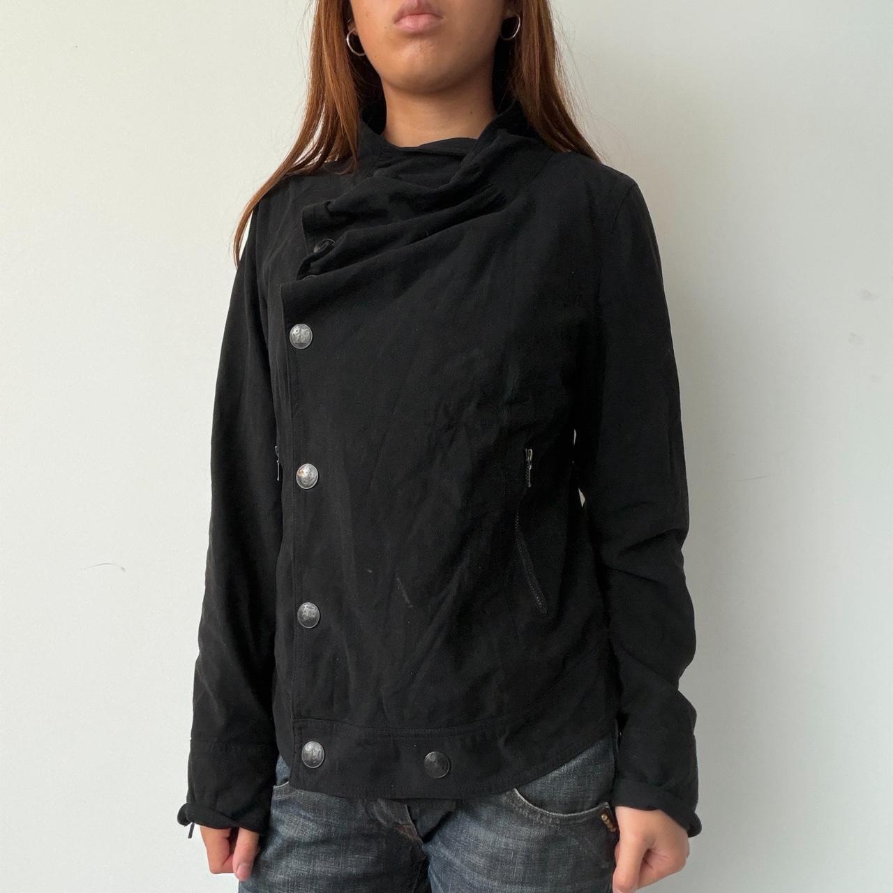 Vintage Black Cop Copine Ruched Top