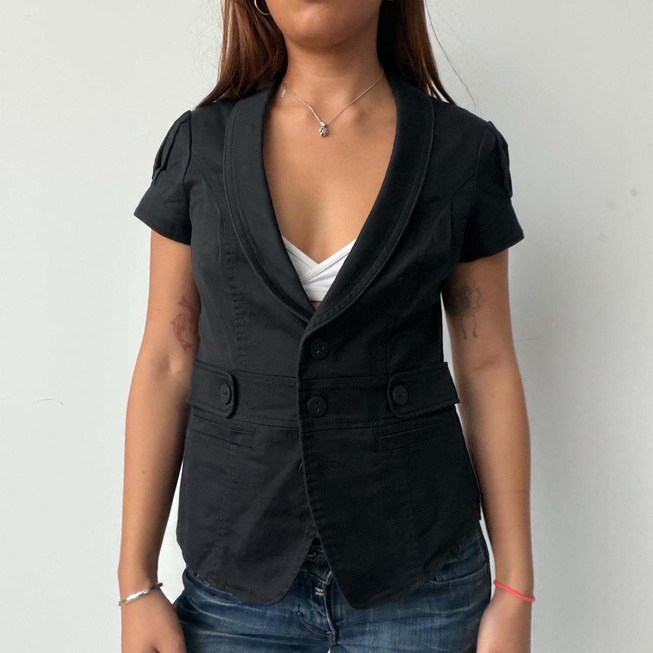 Vintage Black Button Up Top