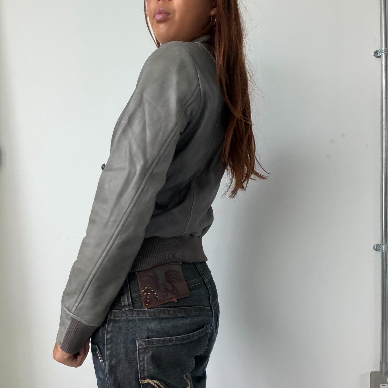 Vintage Grey Comptoir Des Cotoinners Leather Jacket