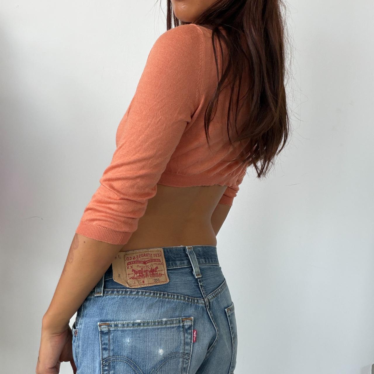 Vintage Orange Moschino Cropped Cardigan