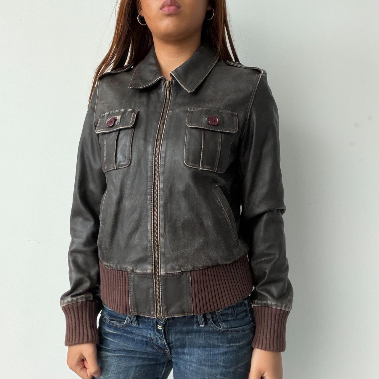 Vintage Brown Leather Jacket