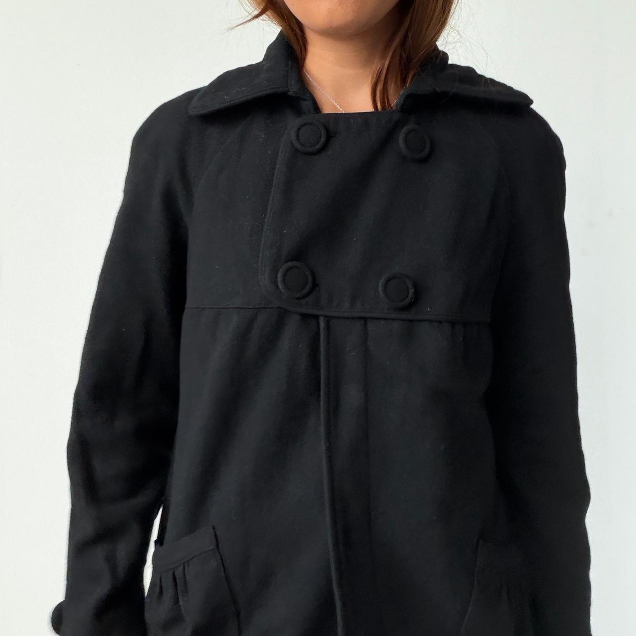 Vintage Black Wool Peacoat