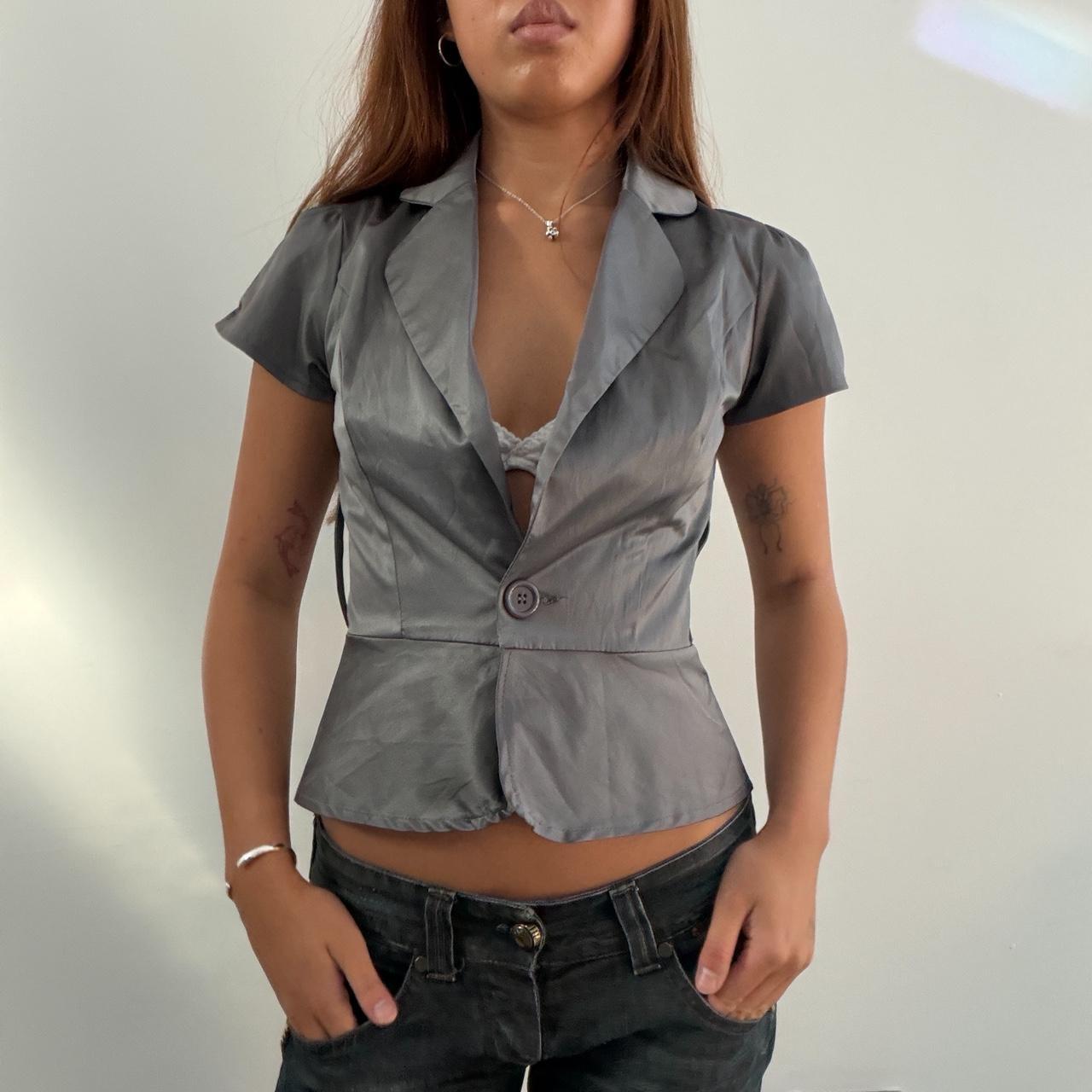 Vintage Grey Satin Top