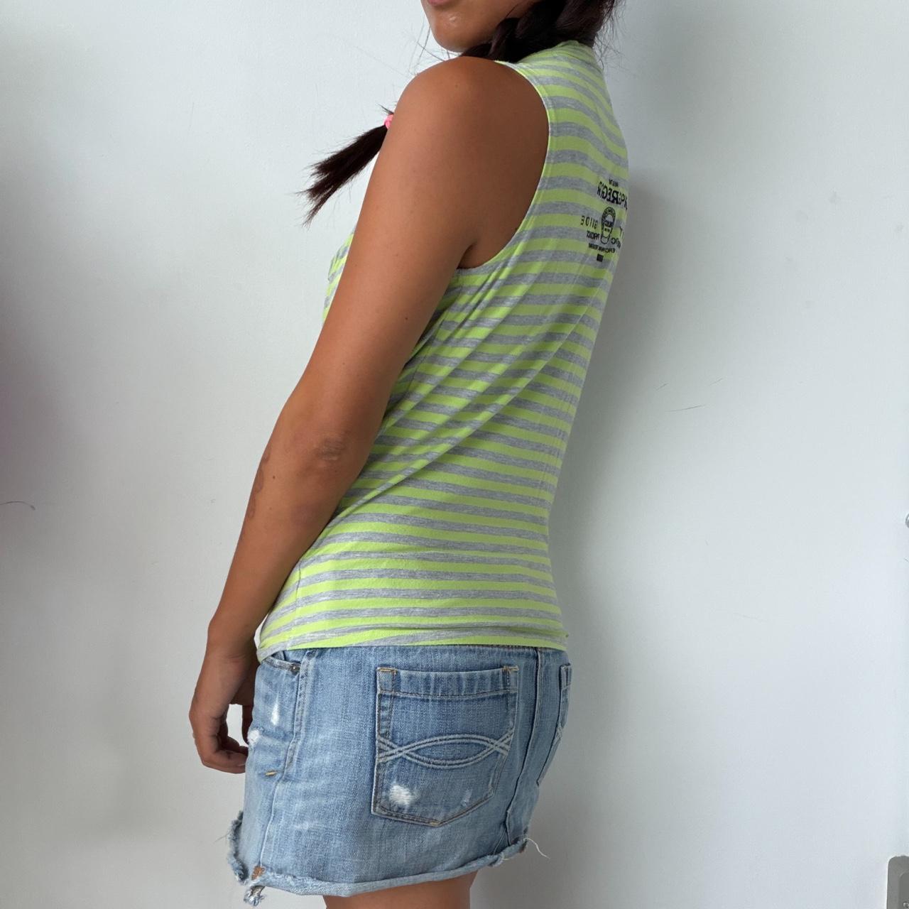 Vintage Green Striped Top