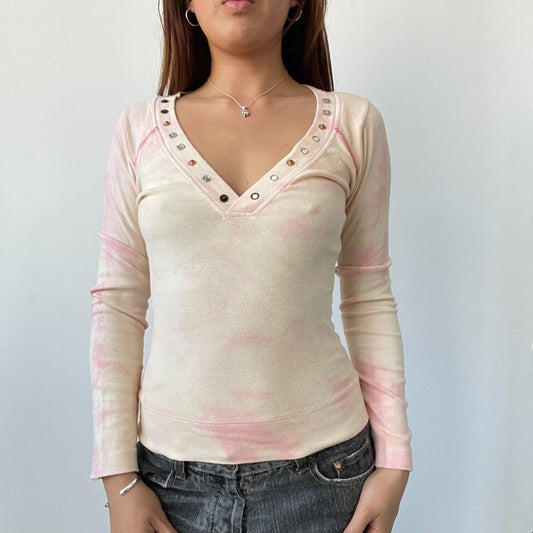 Pink/Yellow Tie Dye Long Sleeve Top
