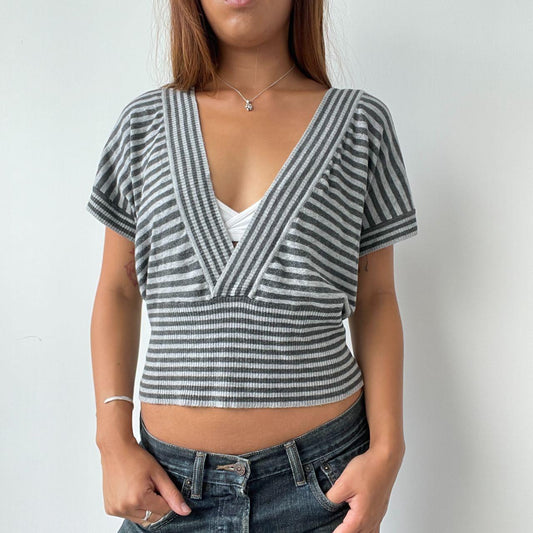 Vintage V Neck Stripe Top
