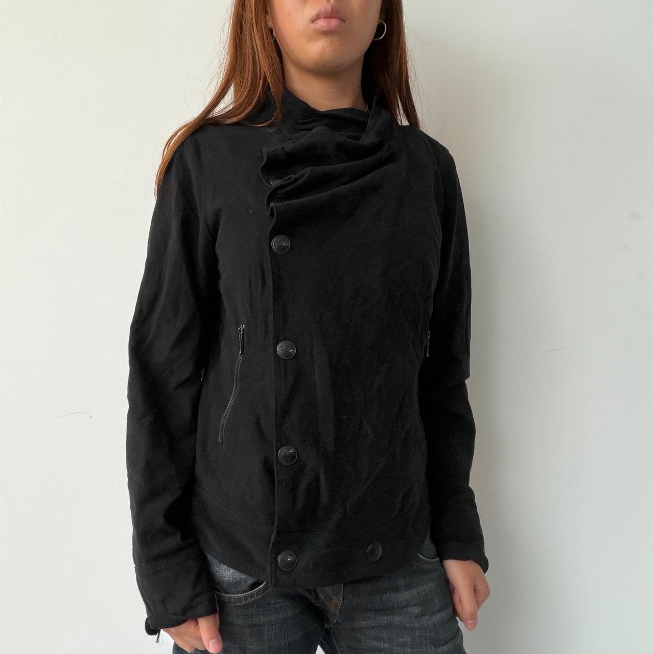 Vintage Black Cop Copine Ruched Top