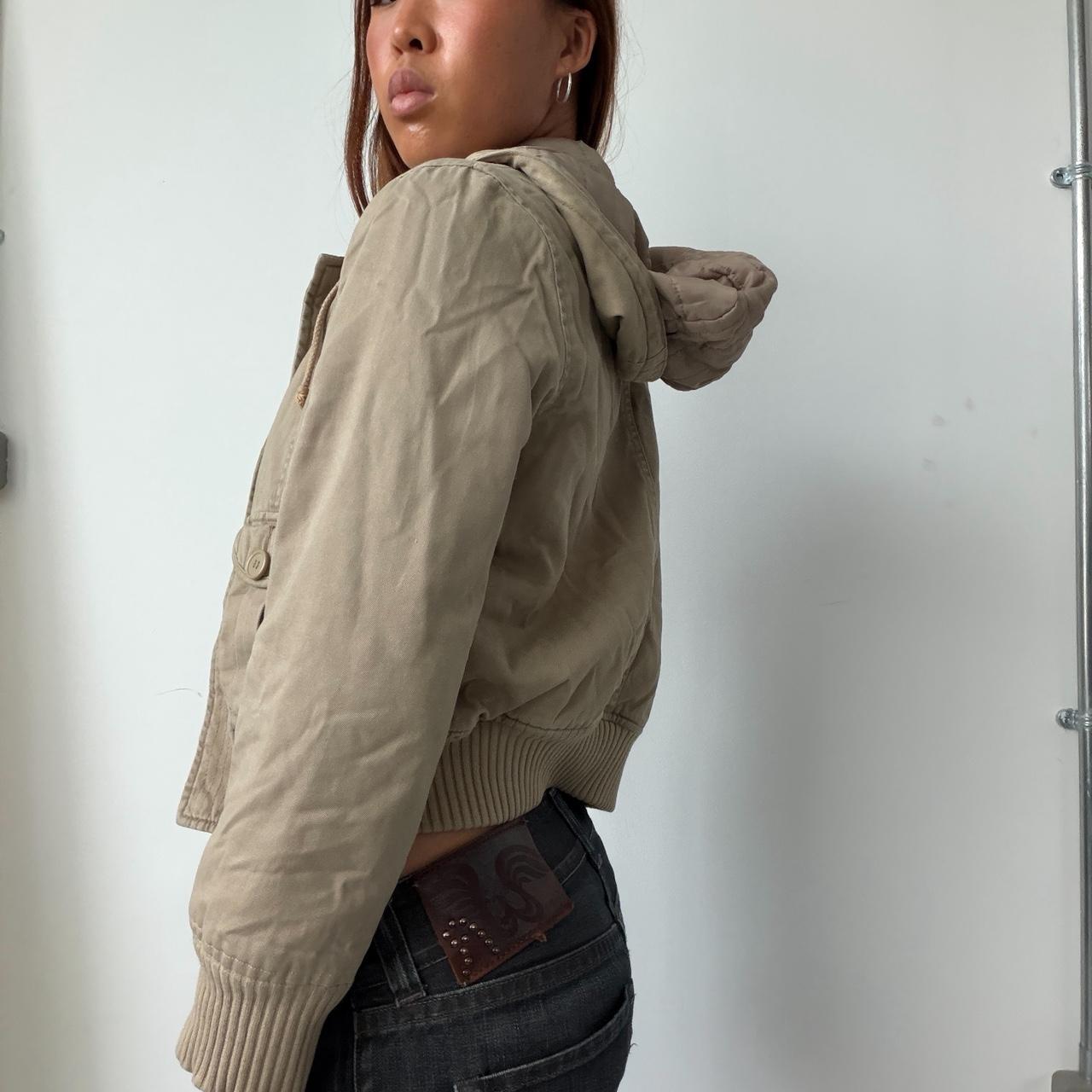 Vintage Beige Hooded Jacket