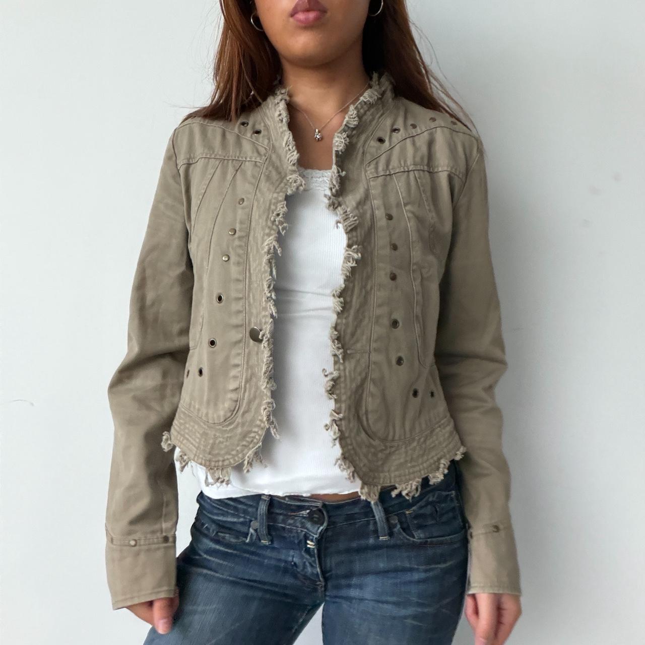 Vintage Beige Studded Jacket