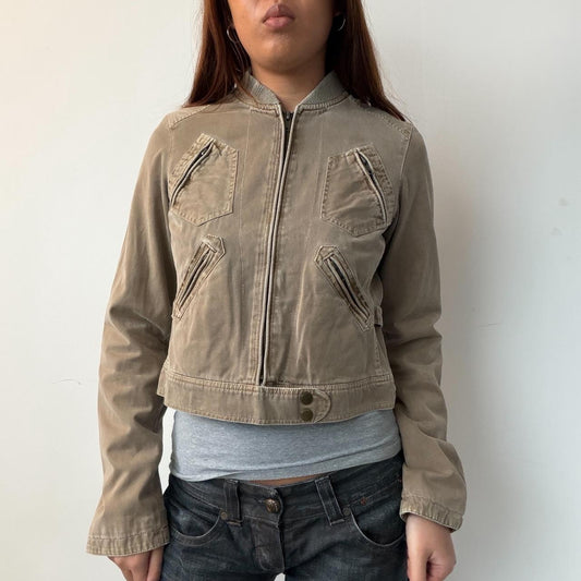 Vintage Beige Utility Jacket