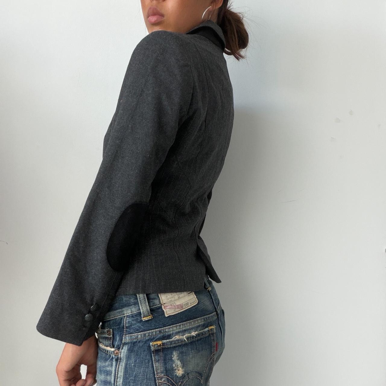 Vintage Grey Striped Blazer