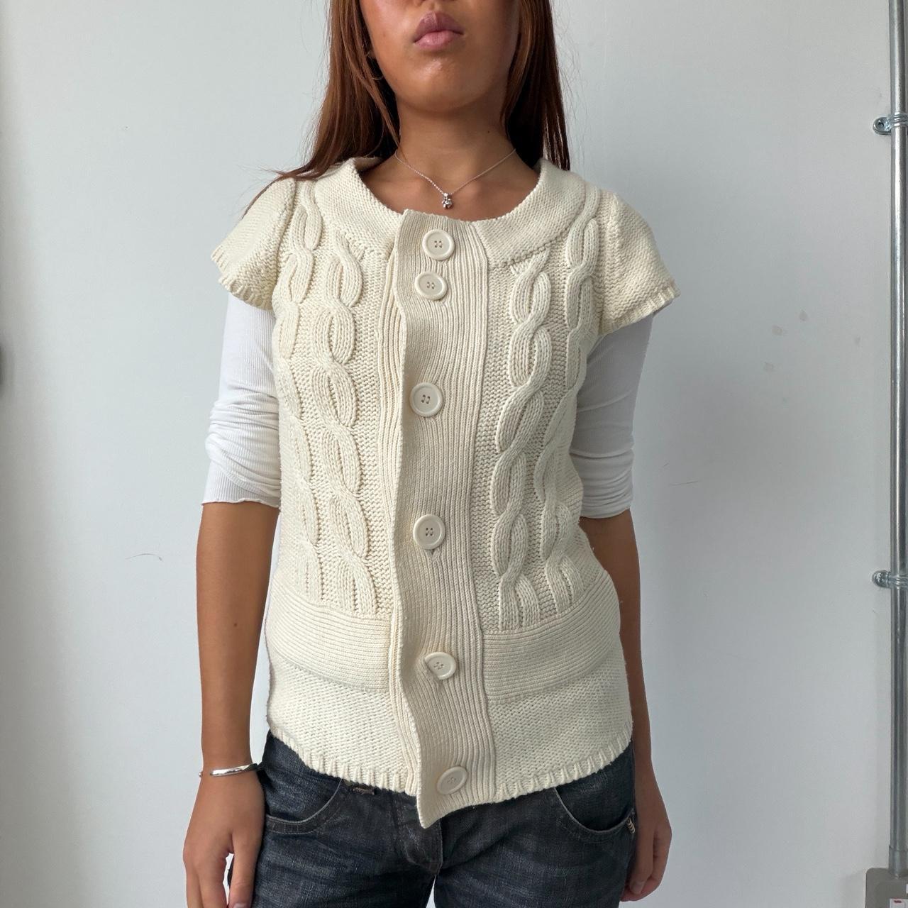 Vintage White Knit Vest