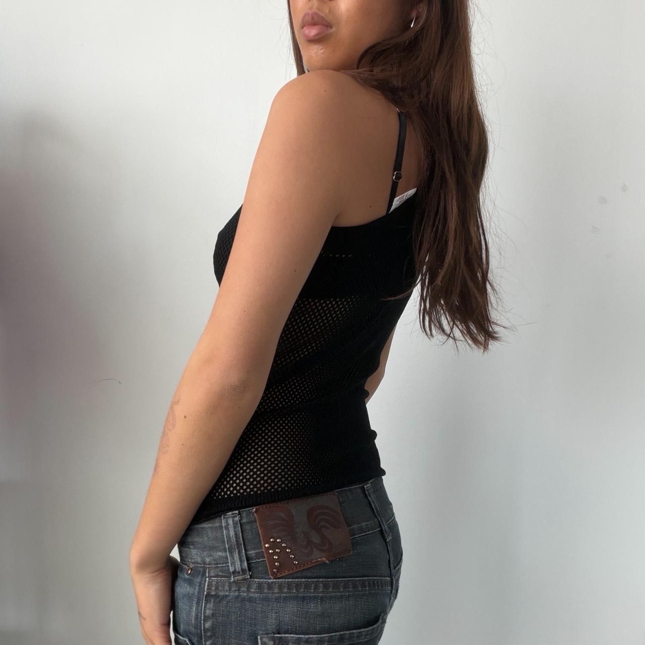 Vintage Black Fishnet Vest Top