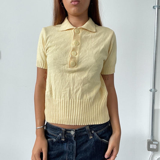 Vintage Yellow Knit Polo