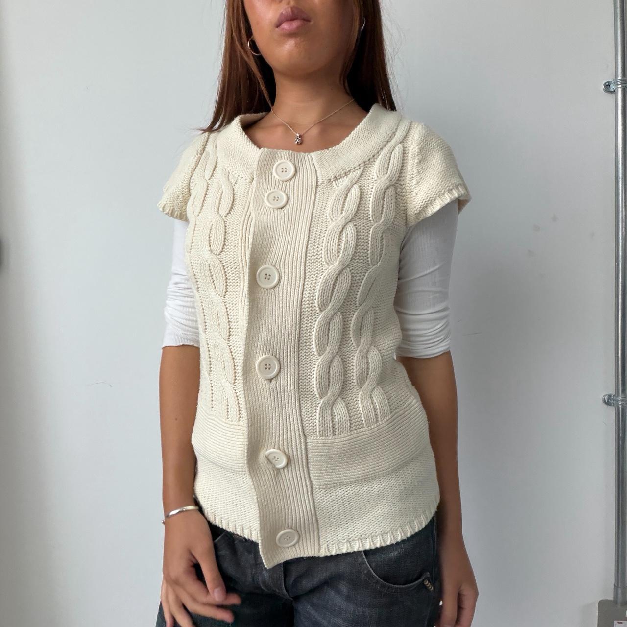 Vintage White Knit Vest