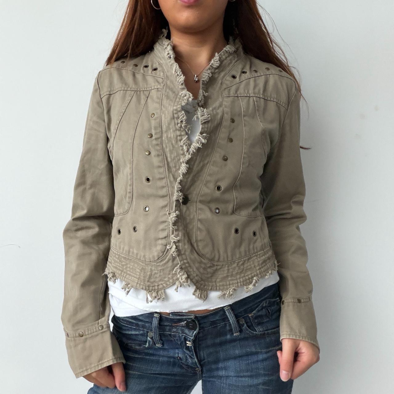 Vintage Beige Studded Jacket