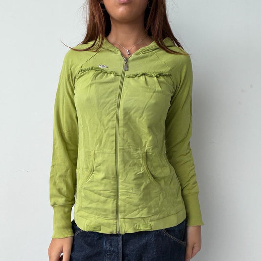 Vintage Green Zip Up Jumper