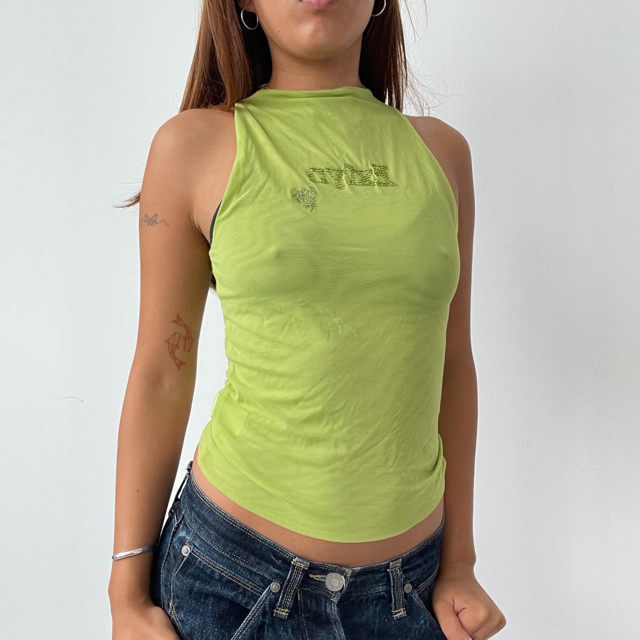 Vintage Green Mesh Top