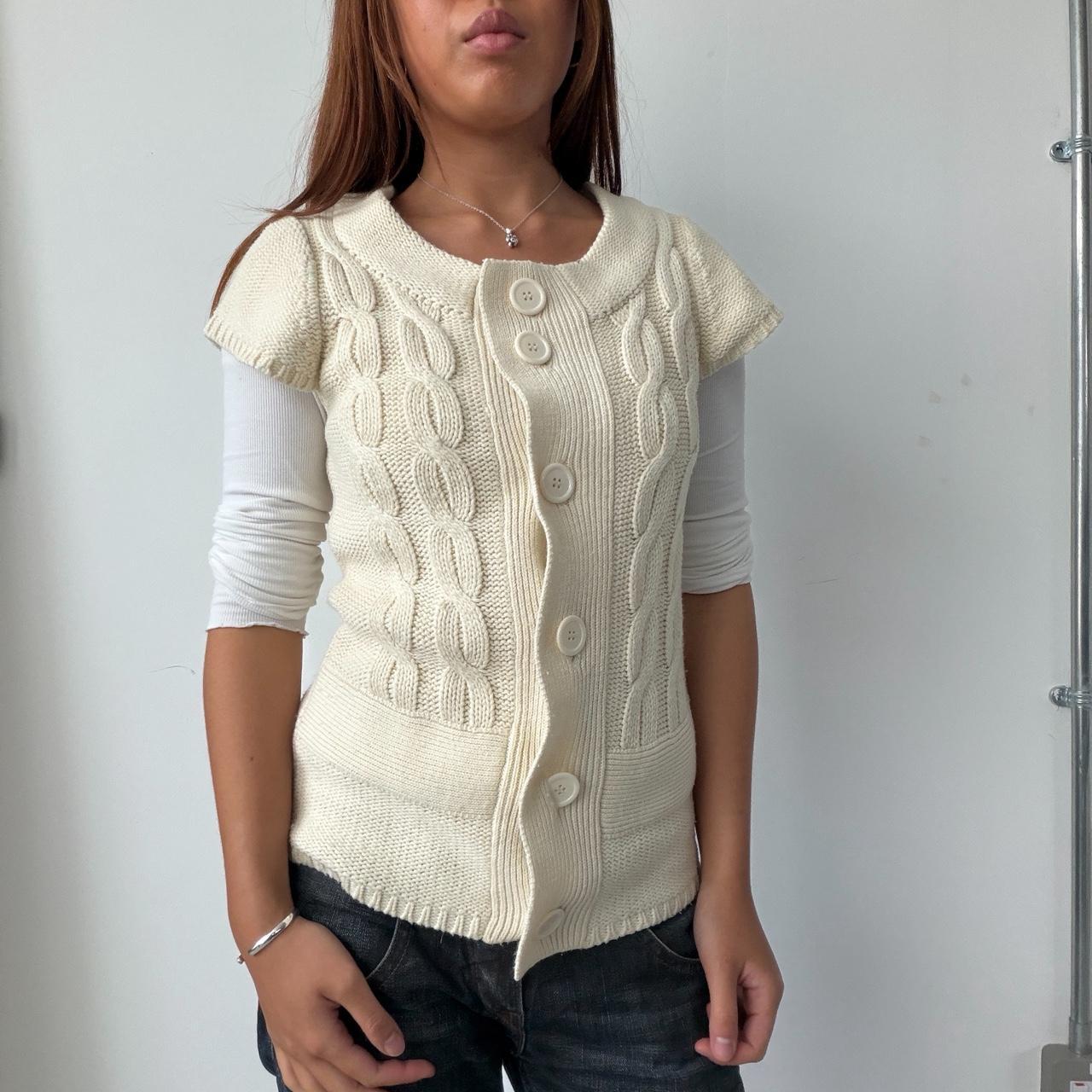 Vintage White Knit Vest