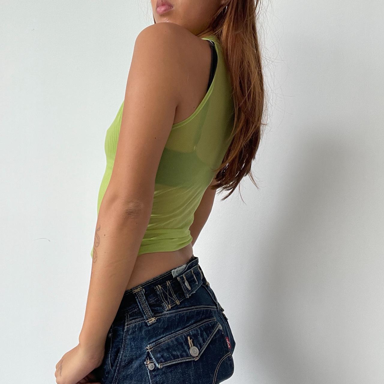Vintage Green Mesh Top